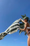 Sunny Life Beach Towel- Olive Stripe