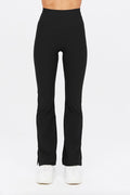 The Upside Peached Florence Flare Pant- Black– HyperLuxe Activewear