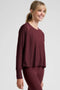 Beyond Yoga Featherweight Daydreamer Pullover- Midnight Burgundy Heather