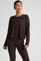 Beyond Yoga Featherweight Daydreamer Pullover- Dark Choc Heather