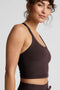 Beyond Yoga Spacedye On The Up Cropped Tank- Dark Choc Heather