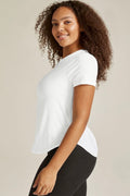 Beyond Yoga Featherweight On The Down Low Tee- Cloud White