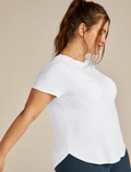 Beyond Yoga Featherweight On The Down Low Tee- Cloud White