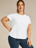 Beyond Yoga Featherweight On The Down Low Tee- Cloud White