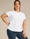 Beyond Yoga Featherweight On The Down Low Tee- Cloud White