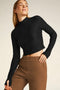 Beyond Yoga Moving On Cropped Pullover- Darkest Night