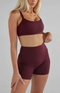 Leelo Active Sculpt Cross Back Crop- Cherry Cola