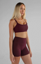 Leelo Active Sculpt Cross Back Crop- Cherry Cola