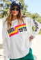 Hammill & CO Vibes Waffle L/S Top- White