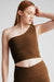 Beyond Yoga The Bold Shoulder Cropped Tank- Bold Mocha