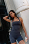 HyperLuxe Shape Halter Tank- Charcoal