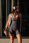 HyperLuxe Shape Halter Tank- Charcoal