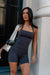 HyperLuxe Shape Halter Tank- Charcoal