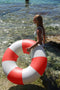 Sunny Life Tube Pool Ring- Tomato Red Stripe