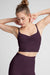 Beyond Yoga Raise The Barre Shirred Cropped Tank- Eggplant