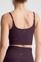 Beyond Yoga Raise The Barre Shirred Cropped Tank- Eggplant