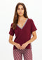 The Upside Sienna V Neck Tee- Merlot