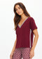 The Upside Sienna V Neck Tee- Merlot