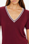 The Upside Sienna V Neck Tee- Merlot