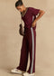 The Upside Sienna V Neck Tee- Merlot