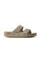 Birkenstock Arizona SFB Suede Leather Sandal Regular- Faded Khaki