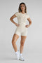 Leelo Active Sculpt Bike Short- French Vanilla