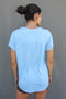 HyperLuxe V Neck Shirt- Baby Blue