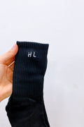 HyperLuxe High Crew Sock- Black