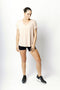 HyperLuxe V Neck Shirt- Nude
