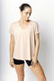 HyperLuxe V Neck Shirt- Nude