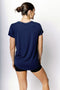 HyperLuxe V Neck Shirt- Navy