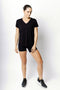 HyperLuxe V Neck Shirt- Black