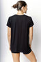 HyperLuxe V Neck Shirt- Black