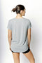 HyperLuxe V Neck Shirt- Grey