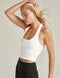 Beyond Yoga Well Rounded Cropped Halter Tank- White