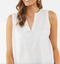 Elm Helena S/Less Henley Top- White