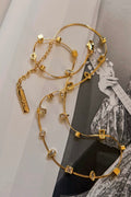 Luv AJ Bezel Stone Stud Necklace- Silver